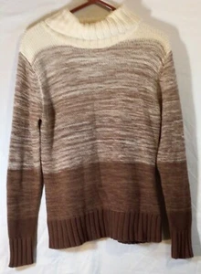 isabella's closet mujer jaspeado punto suéter talla M color bloque acogedor otoño invierno - Imagen 1 de 6