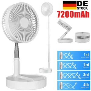 Standventilator Tisch Ventilator Lüfter Leise Teleskop 4 Stufen Faltbar Fan USB - Bild 1 von 15
