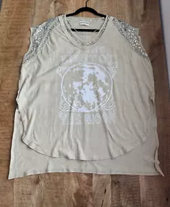 Free People We The Free By The Light Of The Moon Tee Shirt Sequin Short Sleeve M - Picture 1 of 10