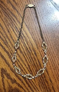 Antique VTG 12K Rose & Yellow Gold Filled Lovers Knot Choker Necklace 15 Ins - Picture 1 of 9