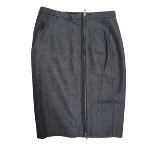 J. Crew 100 % Wolle Reißverschluss vorne knielanger Bleistiftrock - Größe 4 - Bild 1 von 10