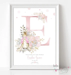 Peter Rabbit Flopsy New Baby Print - Daughter Niece Granddaughter, Newborn Gift - Picture 1 of 1