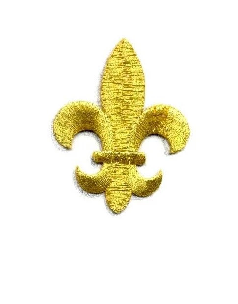 Fleur De Lis - Dorado Metálico - Parche Bordado Hierro Sobre Apliques - 2.5" Alto Foto 1 de 1