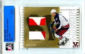 RICK NASH 2004-05 ULTIMATE VAULT GAME USED DUAL JERSEY PATCH SP 1/1 BLUE JACKETS - Picture 1 of 2