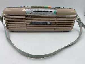 Vintage 80er Jahre Beige SHARP QT-50 (L) AM/PM Stereo Radio Kassettenrekorder - Bild 1 von 9