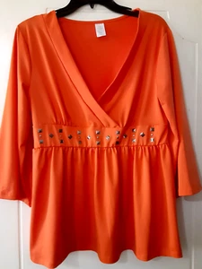 Bluse Tunika Gr. XL hellorange 3/4 Arm - Bild 1 von 5