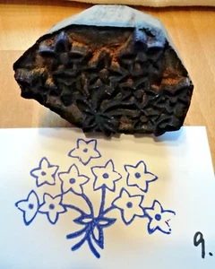 Blaudruck Holzstempel Textilstempel Holzmodel BlauweißchenIpheion Alberto 9 - Bild 1 von 1