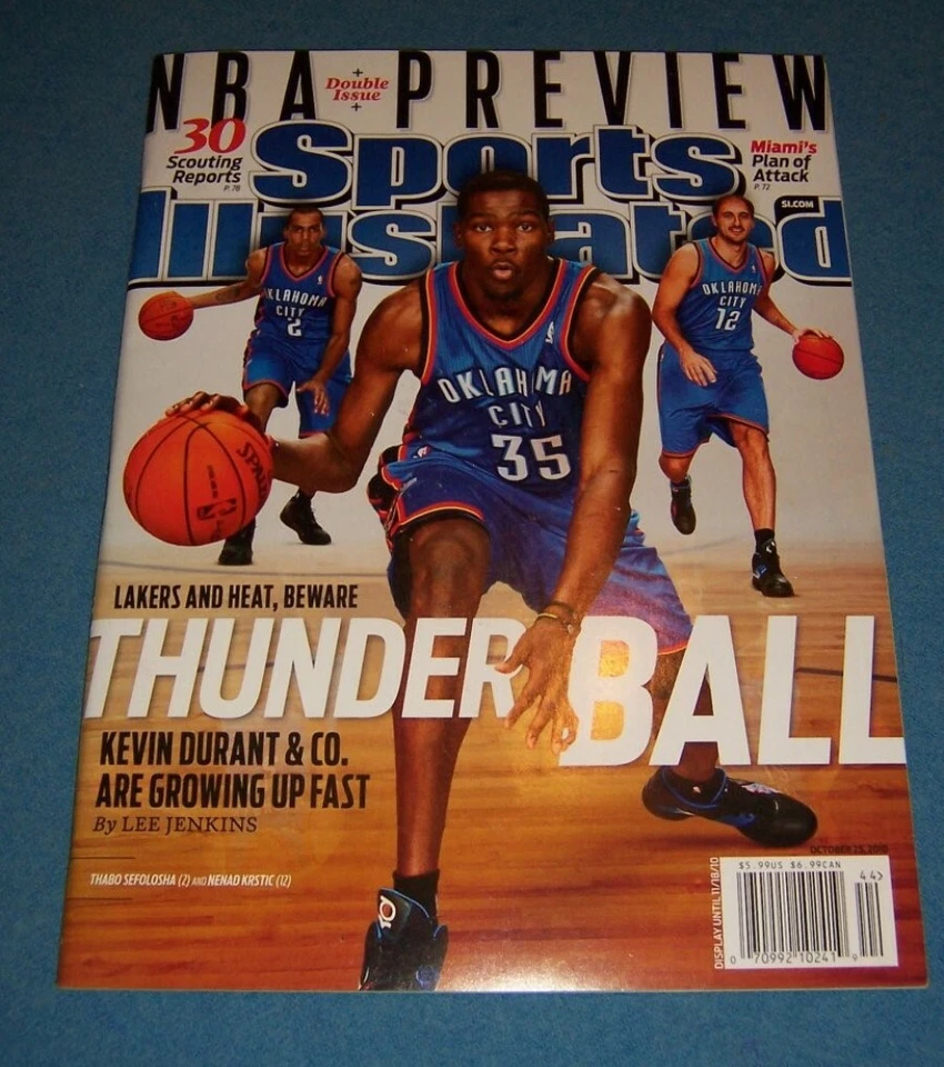 Sports Illustrated Oklahoma Thunder 2010 Kevin Durant sin etiqueta vista previa de la NBA N/Laboratorio Foto 1 de 1