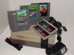 Original Nintendo NES System Console, hook ups, New 72 PIN, 3 Racing Games - Picture 1 of 8