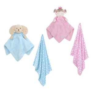 Baby Girls Princess Doll Baby Boy Puppy Dog Comforter and Blanket Gift Set Star - Picture 1 of 14