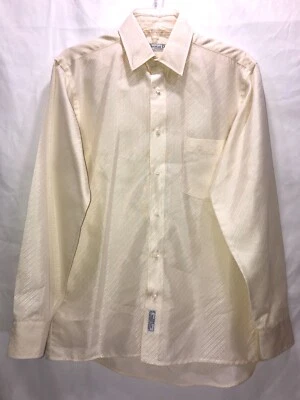 Vintage Christian Dior Chemises Mens Shirt Yellow Size 15 32-33 Button VNTG - Image 1 of 4