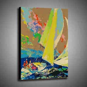 LeRoy Neiman Normandy Sailing Home Wall Decor Art Painting Print Canvas 16x20 - Picture 1 of 7