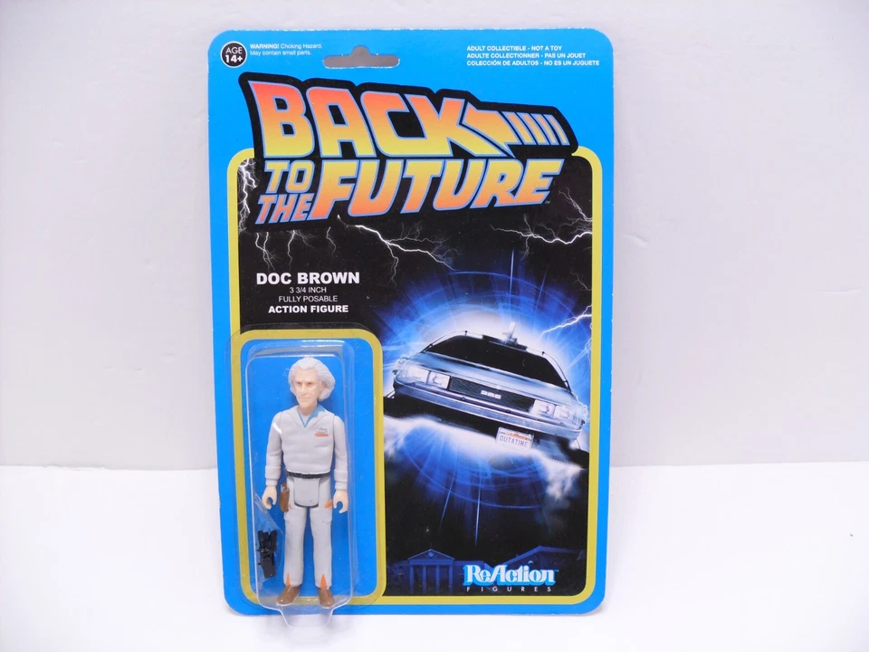 Funko Reaction Super 7 Back to the Future BTTF Retro Doc Brown 3.75" Figure - Image 1 of 4