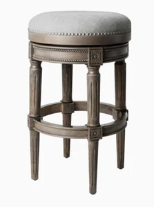 Maven Lane Pullman Backless Kitchen Swivel Counter Stool, Reclaimed Oak Finish - Picture 1 of 4