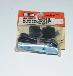 Du-Bro #151 Spring Action Kwik Klip With Cord Set New Sealed Vintage - Picture 1 of 4