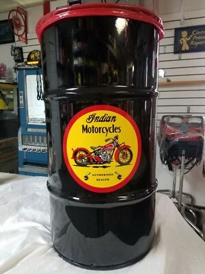 INDIAN MOTORCYCLE VINTAGE STYLE 16 GALLON  COLD ROLLED STEEL TRASH CAN — 第 1/4 张图片