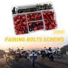 177pcs Motorcycle Complete Fairing Bolt Screws Kit Red For Kawasaki Yamaha EAG
