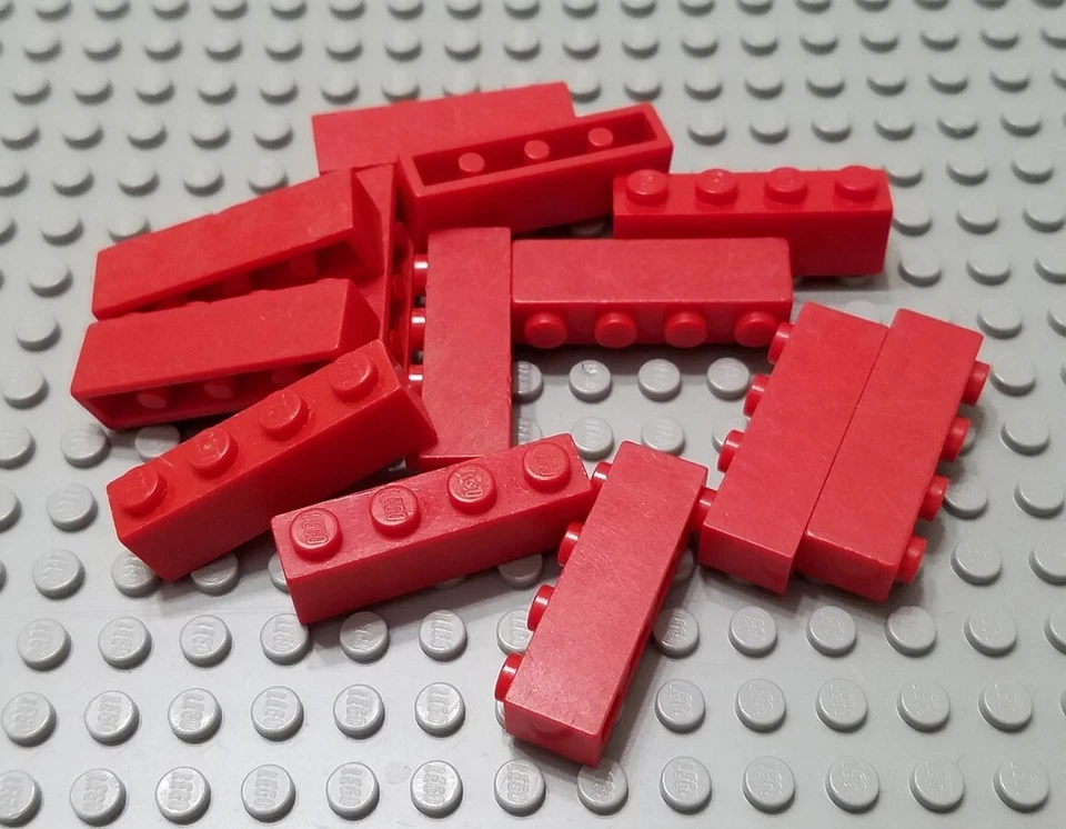 LEGO Lot of 12 Red 1x4 Building Bricks Parts Pieces - Image 1 of 1