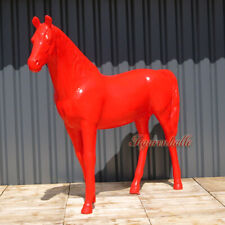 Pferd rot glänzend lebensgroß Figur Statue Farbe Pop Art Kunst Deko elegant neu