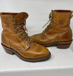 VTG Chippewa Lace-Up Leather Roper Packer Cowboy Boots – Men’s 9 EE US - 23213 - Picture 1 of 15