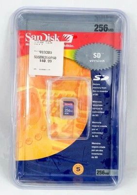 SEALED BIG BOX SDSDB-256-850 SanDisk SD 256mb Palm Pilot Handheld Card NOS 2002 - Image 1 of 4