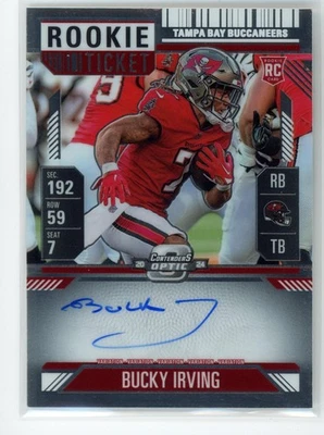 Bucky Irving 2024 Panini Contenders Optic Rookie Ticket Auto Variation #122 Bucs - Image 1 of 2