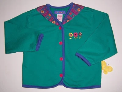 Gymboree VTG girls "DOUBLE DUTCH" MEDIUM...CARDIGAN...RAINBOW TAG ...FALL 1997 - Image 1 of 4
