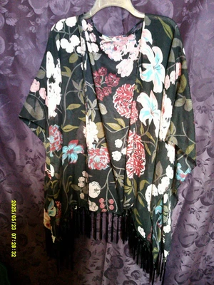 грязные цветы и бахрома на нижней крышке, один размер, полиэстер - Изображение 1 из 4