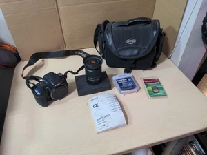 SONY DSL-A300 W/ Lens 18-70 Camera With Bag And Accessories UNTESTED No Battery - Picture 1 of 14