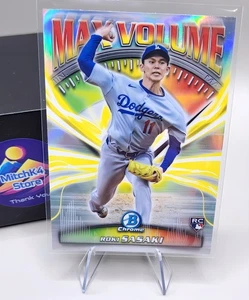 2025 Bowman Chrome ⚾ Roki Sasaki #MV-1 😎RC Max Volume Insert LA Dodgers - Picture 1 of 2
