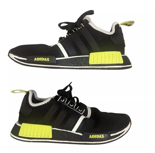 Adidas NMD_R1 Scarpe Sneakers Uomo Nero Giallo Bianco Nuove