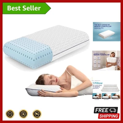 Almohada de espuma viscoelástica de gel - tamaño estándar, paquete de 1, almohada firme para cuello y zapatos... Foto 1 de 4