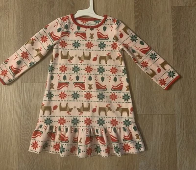 Camisón de franela rosa suave talla 2T Carter's para niña con adorable tema navideño Foto 1 de 4