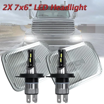 NEW For 1999-2008 Sterling Truck A9500 LT9500 7x6" LED Headlights Hi/Lo Beam - Image 1 of 4