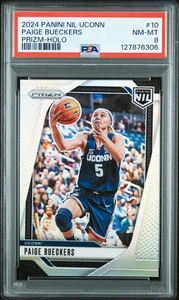 2024 Panini Nil Uconn #10 Paige Bueckers RC Silver Prizm Holo - Wings PSA 8 - Bild 1 von 2