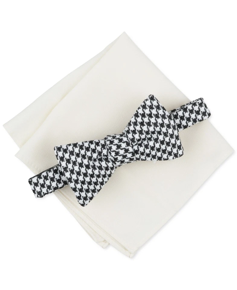 Juego de pajarita y cuadrado de bolsillo liso Bar III para hombre negro OS Foto 1 de 1