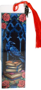 RABEN/ZAUBERBÜCHER MIT ANHÄNGER AUF QUASTE-VÖGEL, KATZEN, HUNDE, FEEN-LESEZEICHEN - Bild 1 von 1