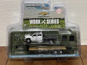 Greenlight Work Series 2018 Chevrolet Silverado 3500HD With Gooseneck Trailer. - Picture 1 of 2