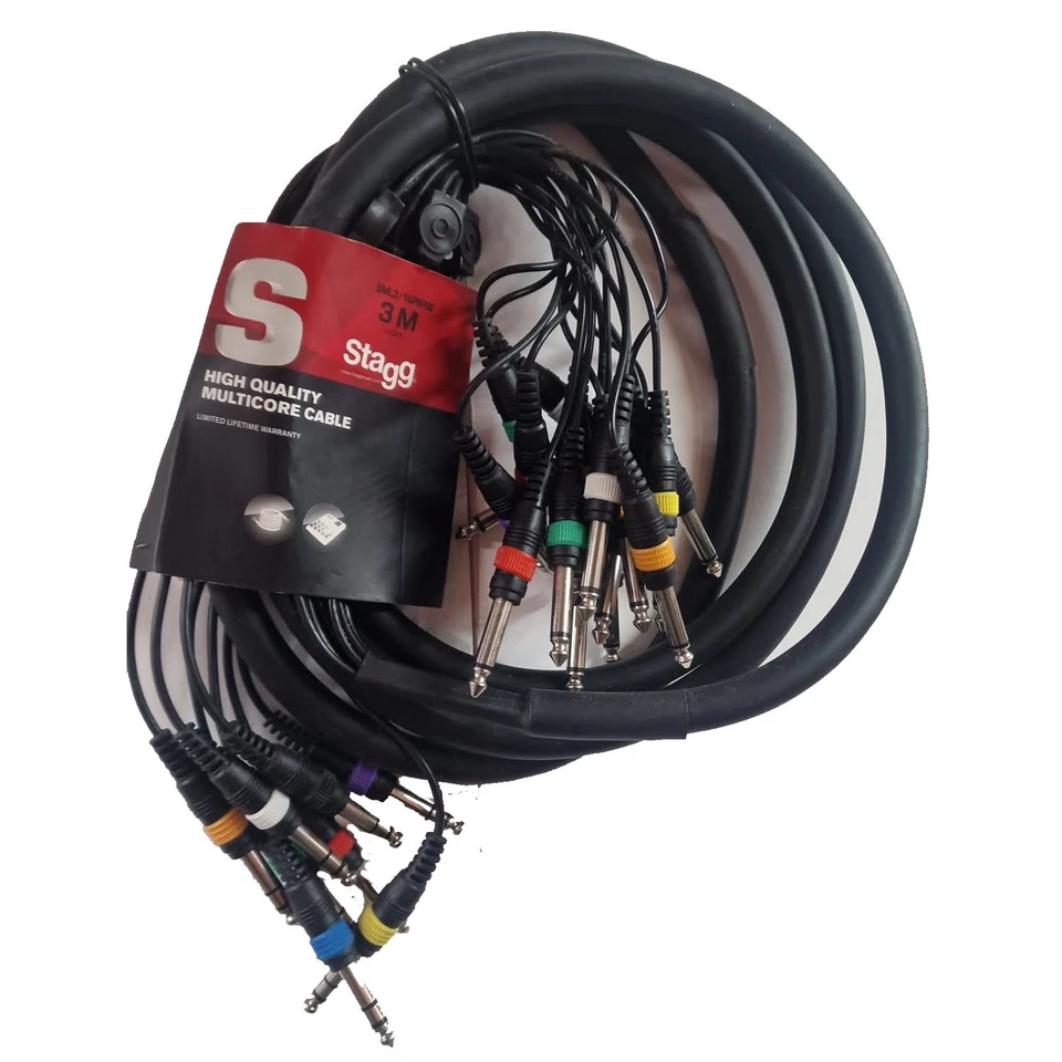 Stagg SML3/16P8PSE 8 Way Stereo Jack to 16 Way Mono Jack Loom - Image 1 of 1