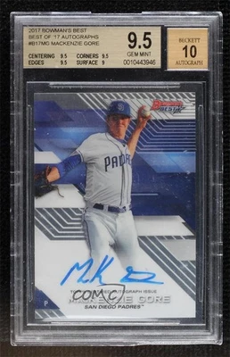 2017 Bowman's Best of 2017 Mackenzie Gore #B17-MG BGS 9.5 GEM MINT Auto - Image 1 of 3
