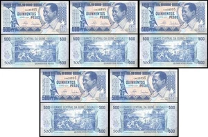 Guinea-Bissau _ 5 pcs x 500 Pesos 1990 UNC P. 12 Lemberg-Zp - Picture 1 of 2