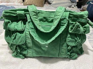 ultra rare juicy couture bag vintage y2k boho denim ruffle  over 20 long x 14 - Picture 1 of 9