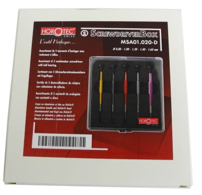 Horotec Watchmakers Screwdriver Set Of 5 In Plastic Box (0.80-1.60mm) HS01020-D - Image 1 of 4