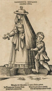 JOST AMMAN - Sacerdotis Hispanici - Spanien - Trachtenbuch - Holzschnitt 1577 - Bild 1 von 2