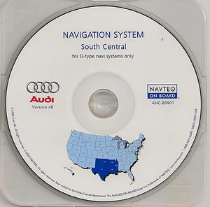 2001 2002 2003 Audi A8 A8L Navigation CD Map #4 Cover TX OK AR LA MS +Partial TN - Picture 1 of 3