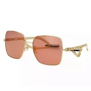 Gafas de sol para mujer Gucci GG0724S 005 doradas/naranja lentes cuadradas 61 mm - Imagen 1 de 6