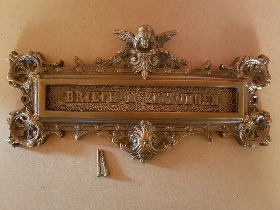 Messing Antik Style Briefschlitz Zeitung Schlitz Briefklappe Brief Einwurf  LP9A - Bild 1 von 1