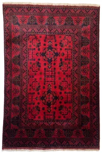 156 x 101 cm | Vintage Handmade Afghan Carpet Traditional Red Oriental Wool Rug - Picture 1 of 24