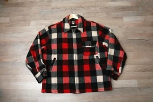 Vintage 40s 50s Woolrich Woolen Mills Plaid Buffalo Mackinaw Full Zip Jacket 44 - Picture 1 of 7