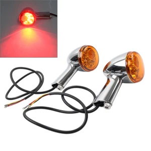 Pair Amber Rear Turn Signal Indicator For Harley XL883 XL1200 Sportster 1992-22 - Picture 1 of 16